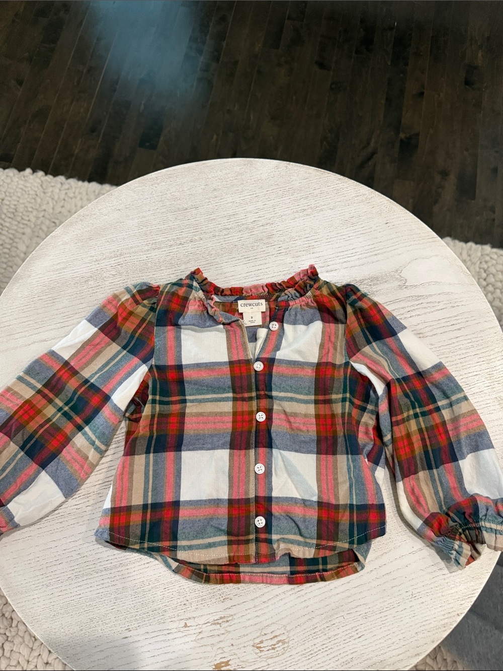 crewcuts Girls' Plaid Button-Front Shirt - Red Multi